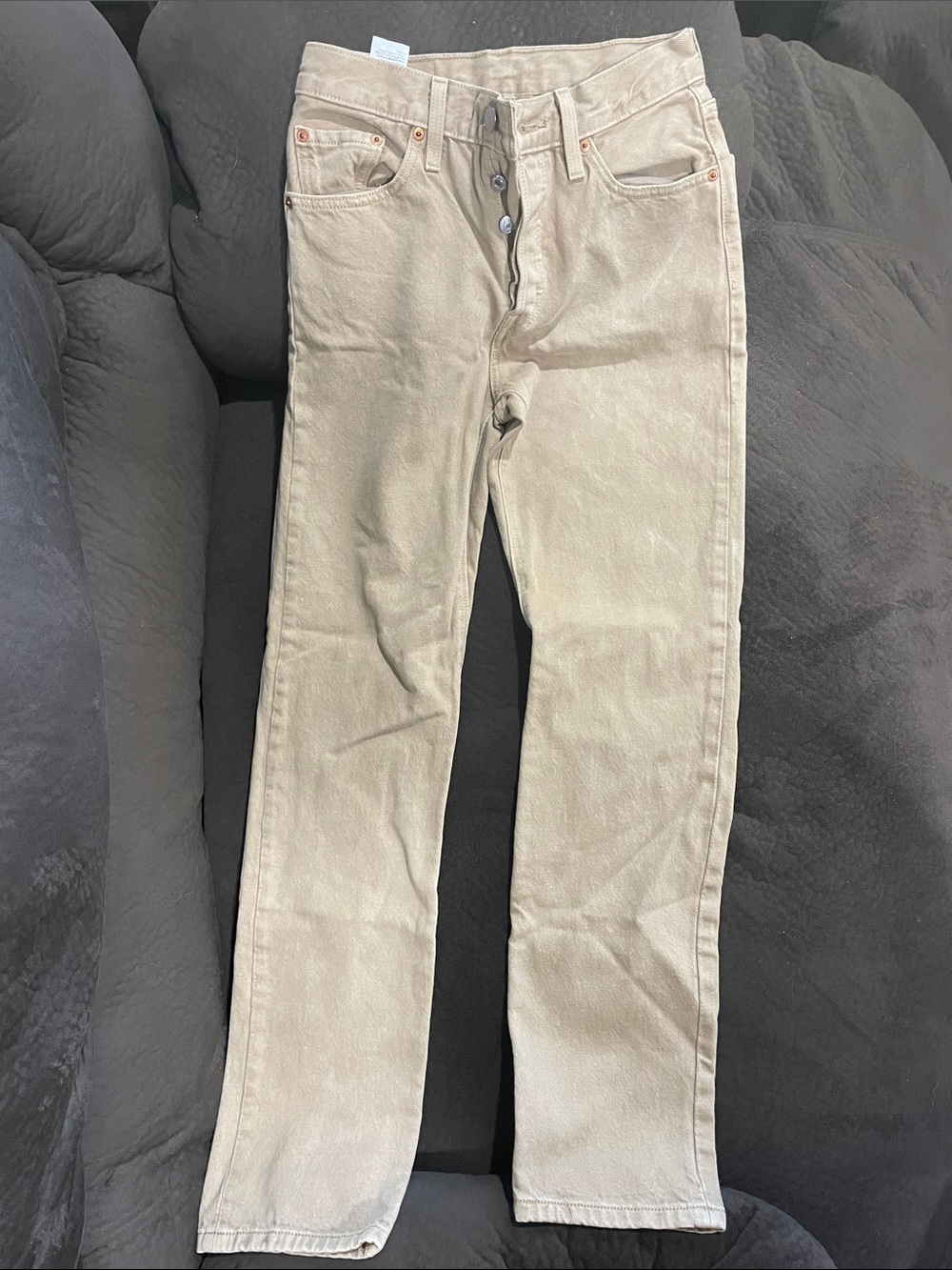 Levi's 501 Women's Straight Jeans in Light Beige W25|L30